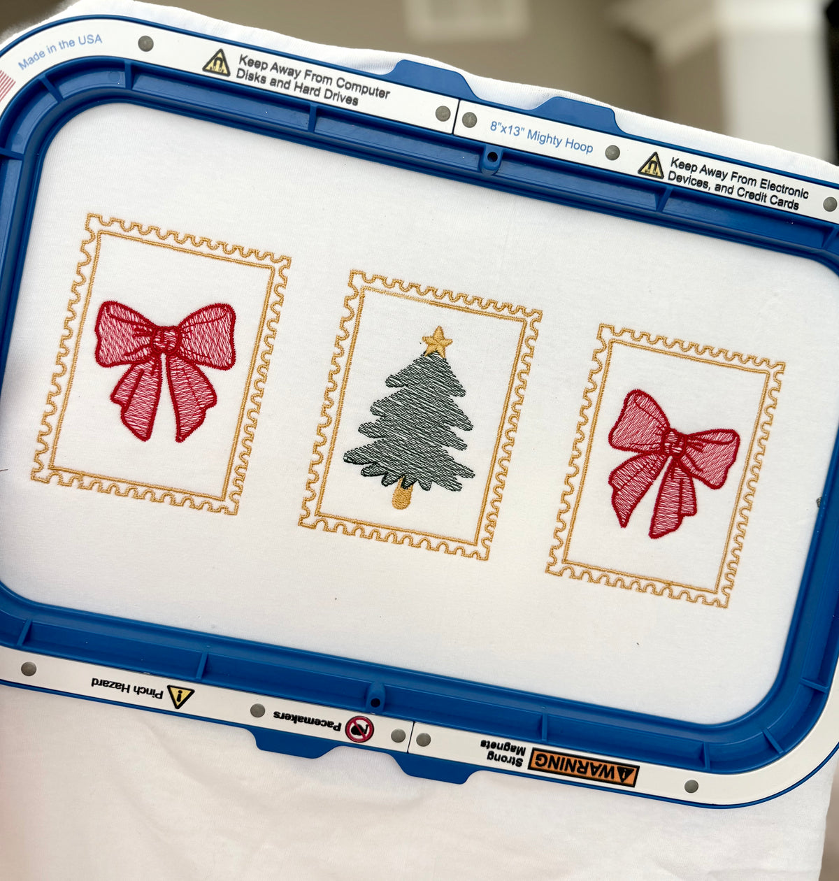 Bows & Trees Stamp Christmas Crewneck