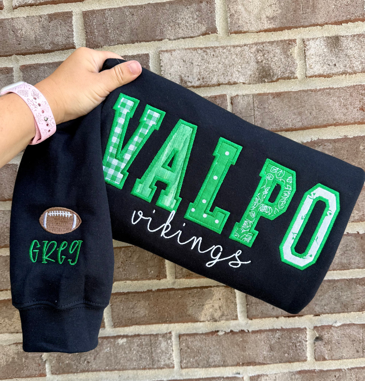 Valpo Patchwork Crewneck