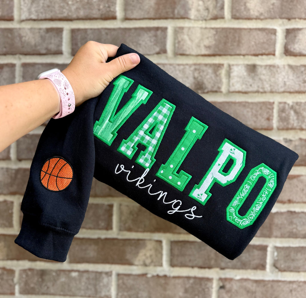 Valpo Patchwork Crewneck