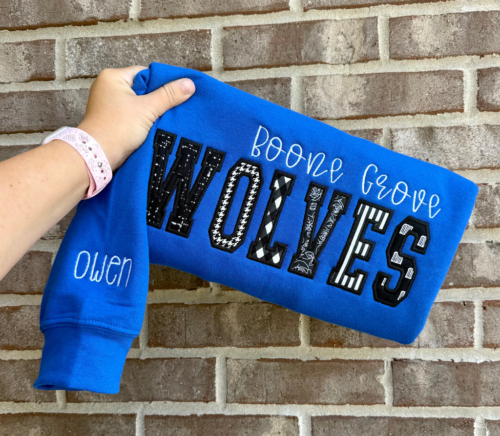 Boone Grove Patchwork Crewneck