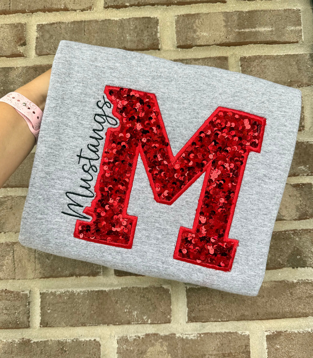 Munster Mustangs Sequins Crewneck