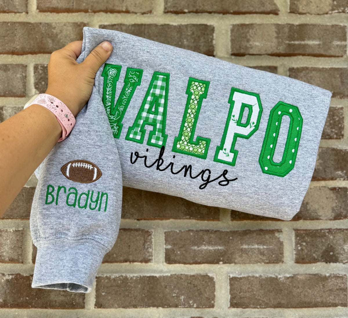 Valpo Patchwork Crewneck